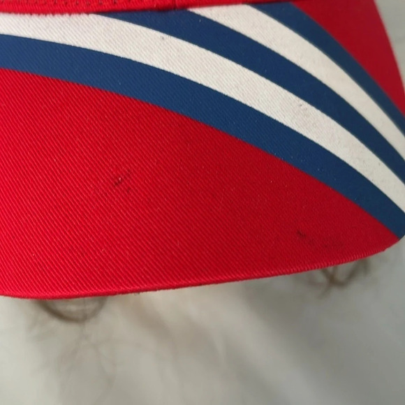 CUBA NWT Mens 6 Panel Baseball Cap Red Embroidered Bib Velcro Cotton OS - Picture 2 of 9